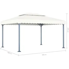vidaXL Pavillon 4 x 3 m Cremeweiß