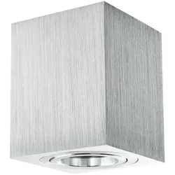 HEITRONIC Deckenleuchte "ADL8001", grau (aluminiumfarben), H: 10cm, Lampen, Aufbauleuchte,Aufbaulampe, für Esszimmer, Flur, Wohnzimmer, schwenkbar