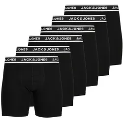 JACK&JONES Herren Boxershorts, 6er Pack - JACSOLID, Baumwoll-Stretch, einfarbig Schwarz XL
