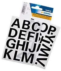 HERMA 4167 Buchstaben A-Z Etiketten 25 mm Schwarz 10er-Packungen Etiketten