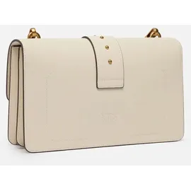 PINKO Love One Classic Umhängetasche Baumwolle/Leder Weiß/Gold