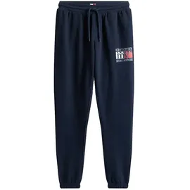Tommy Hilfiger Tommy Jeans Sweathose TJM RWB FLAG Jogginghose, Print, elastischer Bund, slim fit blau XL
