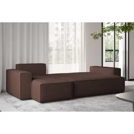 kaiser möbel Ecksofa mit schlaffunktion und bettkasten, Ecksofa L-Form, Eckcouch L-Form BEST stoff Abriamo Links Braun - Braun