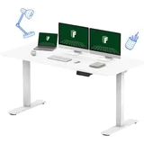 FLEXISPOT Schreibtisch Sitz-Steh-Tisch mit Memory-Funktionen (Dual-Motor & 2-FACH-TELESKOP), Elektrisch höhenverstellbarer Schreibtisch weiß 160 cm x 70 cm