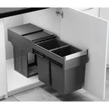 HAILO Mülleimer Küche, Einbau ab 40cm Schrank, 2x 13 L Mülltrennung