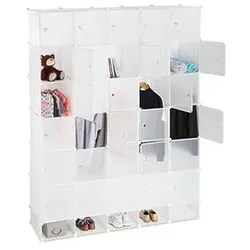 relaxdays Kleiderschrank, 10024527_49 weiß, transparent 180,0 x 46,5 x 234,0 cm