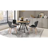 Design Esstisch Aldo ausziehbar 90 cm bis 145 cm rund Esszimmer Tisch - Naturbelassen