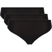 Chantelle Damen Tanga, 3er Pack - String, SoftStretch, nahtlos, unsichtbar, Einheitsgröße Schwarz One Size