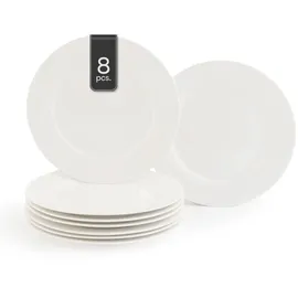 Home4You Dessertteller 20 cm Weiß 8er Set