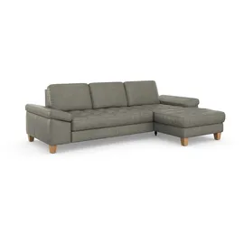 sit&more Ecksofa SIT & MORE "Westham L-Form", grau, B:275cm H:88cm T:172cm, 100% Polyester, Sofas, Ecksofa, mit Recamiere, mit oder ohne Bettfunktion, Bettkasten, Füße Eiche