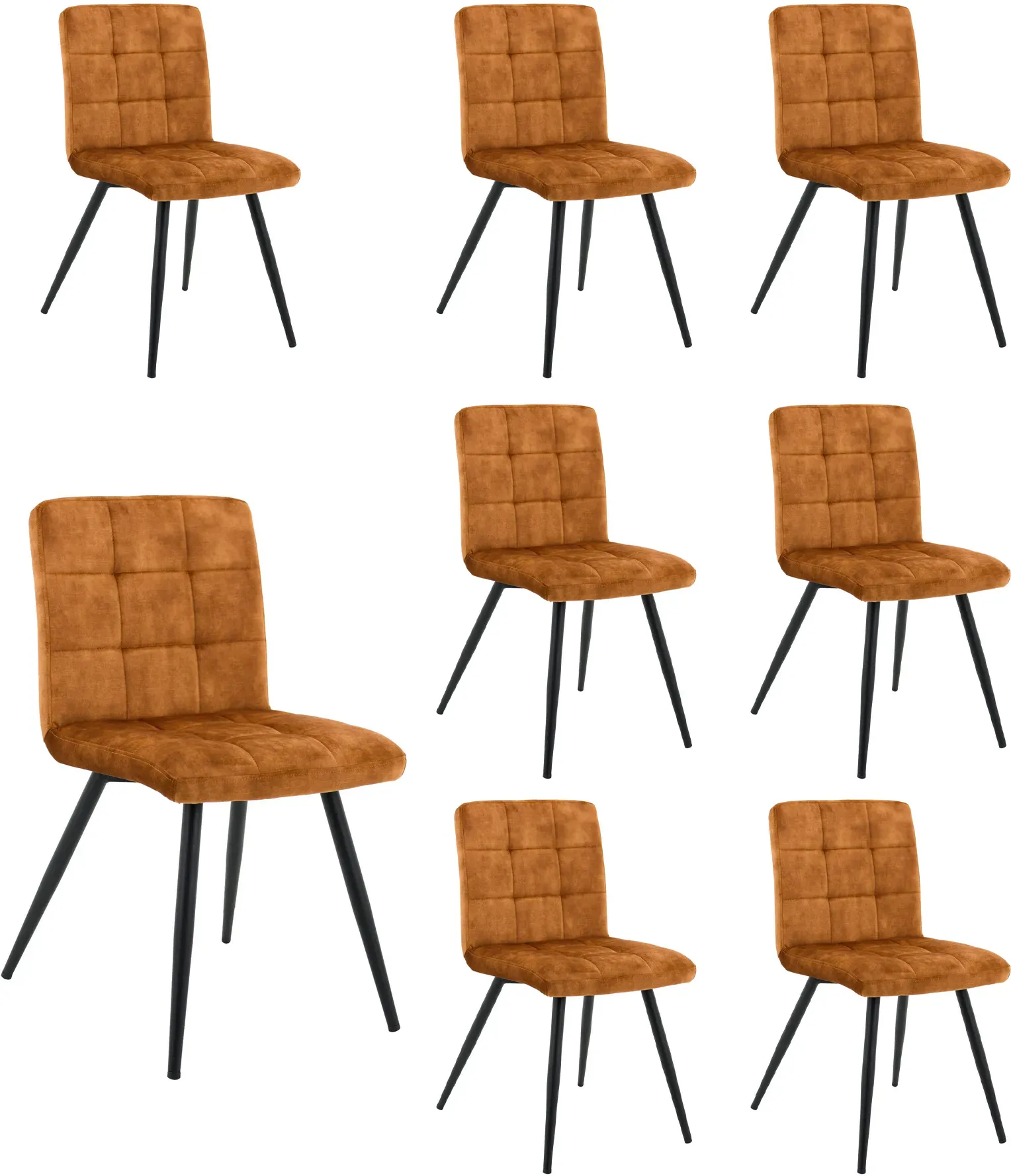 LC Home 8er Set Esszimmerstuhl »Barnet« Samt Senfgelb
