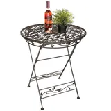 DanDiBo Ambiente DanDiBo Tisch Bistrotisch Antik Rund Gartentisch Metall 1850 Avis Eisentisch Balkontisch Vintage - Braun