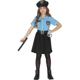 FIESTAS GUIRCA Schicke Polizisten Karneval Kostüm Mädchen – Hellblaue Polizeiuniform mit Kleid und Polizeimütze – Polizei Fasching Karneval Kostüm Kinder Mädchen 3-4 Jahre