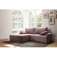 exxpo - sofa fashion Ecksofa »Orinoko, L-Form«, inkl. Bettfunktion und Bettkasten, in Cord, rosa