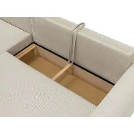 Mirjan24 Ecksofa Merkos Cord, mit Schlaffunktion und Bettkasten, Wohnlandschaft, Bettfunktion L-Form Sofa, Ottomane universell Poso 06)