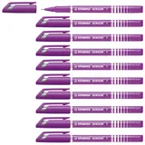 Stabilo - Fineliner mit gefederter Spitze - SENSOR F - fein - 10er Pack - lila