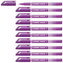 Stabilo - Fineliner mit gefederter Spitze - SENSOR F - fein - 10er Pack - lila