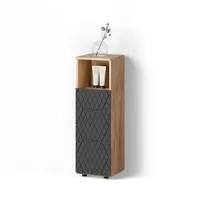 Livinity® Midischrank, Anthrazit, Eiche, 3 Fächer, Quadratisch, 30x95x30 cm,
