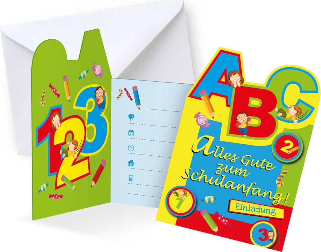 Folia, Grusskarte + Briefpapier, Einladungskarte 6 Stück mehrfarbig (6 Stk.)