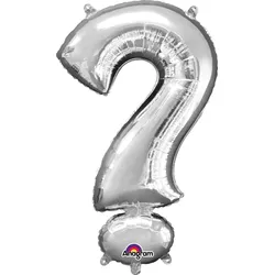 Folienballon Symbol Fragezeichen Silber 1,1m
