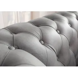 MASSIVMOEBEL24.DE Sessel Echtleder 105x82x75 grau CHESTERFIELD #202