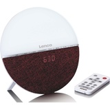 Lenco CRW-4 Radiowecker mit Bluetooth, Lichteffekt, burgund Weiß