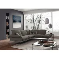 W.SCHILLIG Ecksofa sherry, Designsofa mit tollem Sitzkomfort, elegant und zeitlos, L-Form, Kopfstützenverstellung, Winkelfüße in Chrom glänzend, Breite 302 cm braun