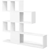 KOMFOTTEU Bücherregal Leiterregal, mit 10 offenen Trennwänden weiß