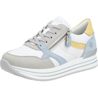 Remonte Damen D1323 Sneaker, Vapor/Weiss/Aqua/Sun/Ciel / 81, 36 EU