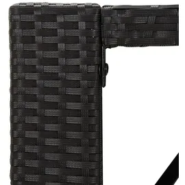 vidaXL Bartisch mit Glasplatte Schwarz 185x80x110 cm Poly Rattan