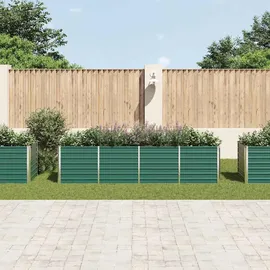 vidaXL Garten-Hochbeet verzinkter Stahl rechteckig 320 x 80 x 77 cm Grün  