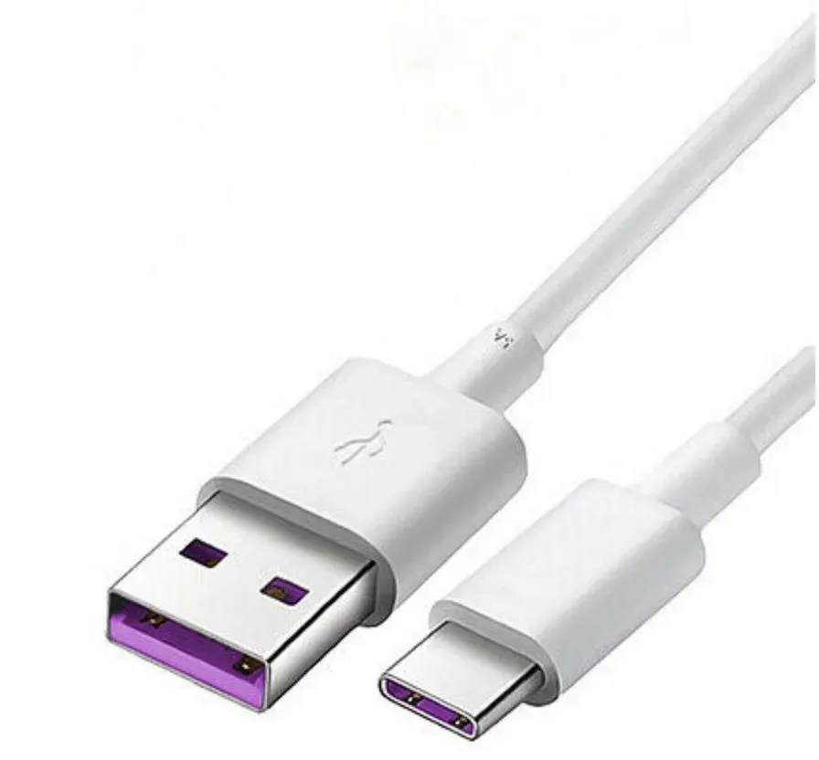 Huawei Ladekabel HL1289, Smartphone-Kabel, USB-C, Schnellladefunktion, Kabellänge 1 Meter, Weiß/Grau weiß