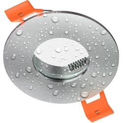ledscom.de Bad-Deckeneinbaurahmen ERID, Feuchtraum, Badezimmer, IP44, rund, aluminium matt