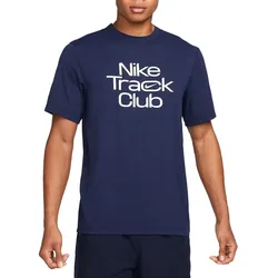 NIKE Track Club Herren Trainings-Shirt mit Dri-FIT-Technologie Sport-Oberteil Kurzarm-Shirt FB5512-410 Blau - XXL