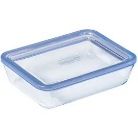 Pyrex Pure Glass, rechteckiger, luftdichter Behälter mit Deckel, 22 x 17 x 8 cm, 1,5 l, transparent, 5424005