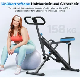 Merach – Bauch- & Rückentrainer mit 3 Widerstandsbändern, klappbar, LCD-Display, bis 158 kg