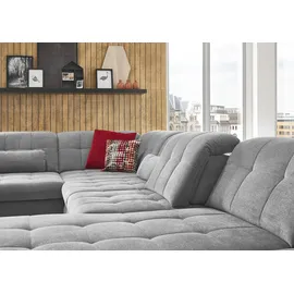 die planbar Wohnlandschaft Polyester U-Form 3-Sitzer Grau