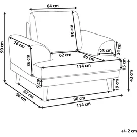 Beliani Sessel KILDAL Stoff 72 x 71 x 70 cm Grün
