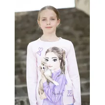 TopModel Langarmshirt TOPMODEL, Mädchen, Gr. 128, rosa (ballerina), Single Jersey, Obermaterial: 100% Baumwolle, bedruckt, hüftbedeckend, Rundhals, abgesteppte Kante, Shirts, mit großem TOP Model Frontmotiv