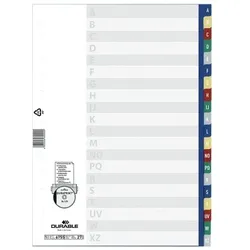 Durable Register A4 A-Z PP farbig Packung mit 20 Stück