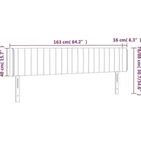 VidaXL LED Kopfteil Schwarz 163x16x78/88 cm Stoff