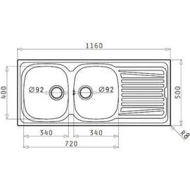 PYRAMIS Sparta 116 x 50 cm 2B 1D edelstahl glatt