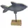 AM Design Fisch aus Mangoholz und Metall 15 cm braun