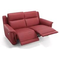 Sofanella 2-Sitzer Leder MALITO, Relaxsofa, Designsofa, Designer Couch, Italienisches Sofa, 2er Sofa rot