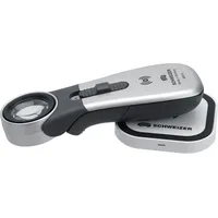 Schweizer Handleuchtlupe Tech-Line Induktion Vergr.8x LED Linsen-Ø 30mm