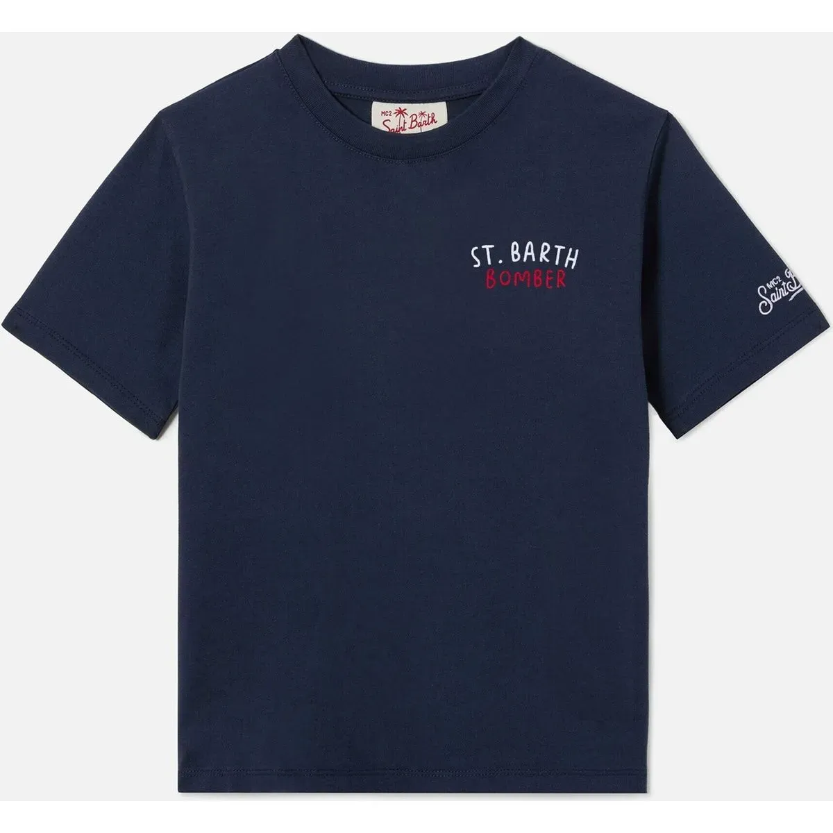 MC2 Saint Barth Portland JR BOY Cotton T-shrt With Front AND Back Print/Emb bomber summer 61 emb (02501L) 8 yrs