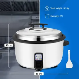 Royal Catering Reiskocher weiß 27,0 l