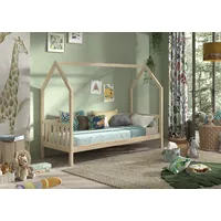 Vipack CABANE Hausbett 90x200 cm und seitlicher Umrandung, Kiefer