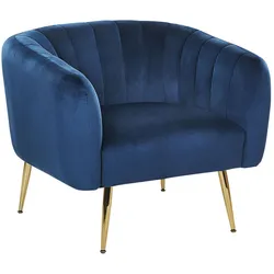 Sessel LACONIA Samtstoff Dunkelblau
