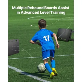 Vevor Fußball Rebound Board, Tragbares Prellwand Brett 100 x 40 cm, Rebounder Wand-Rebound-Ausrüstung, Kinder & Jugendliche, Doppel-Winkel-Board Rebounder Kicker für Fußball Training Schwarz